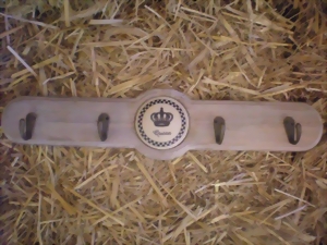 Dekorativer Naturholz Landhausstil Shabby Chic Handtuch Halter Garderobe - Queen